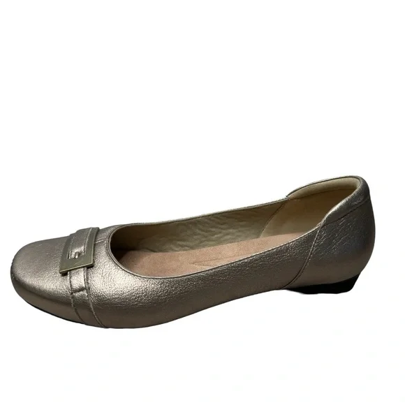 Clarks Shoes Womens Clarks Blanche West Buckle Slipon Flats